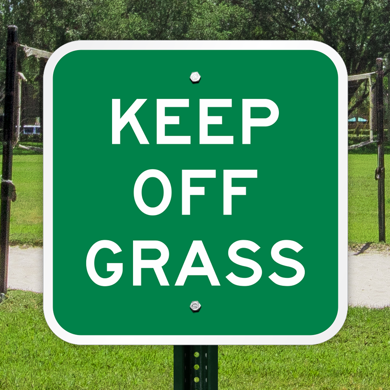 Keep Off Grass Yard Signs With H-Frame Stakes, 17" X 13" Corrugated