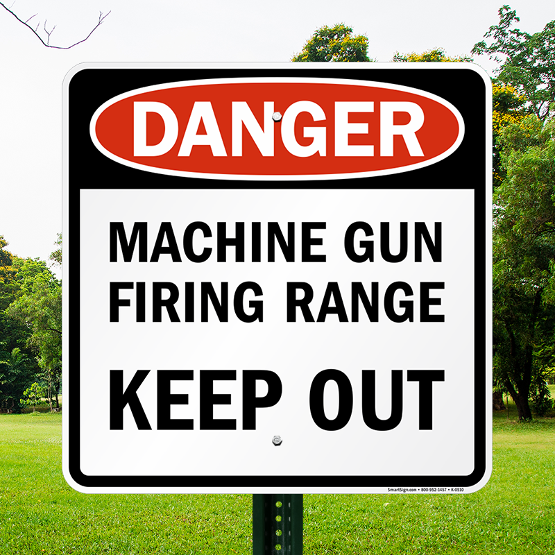 Aluminum Danger Keep Out Shooting Range Sign x50 Orange