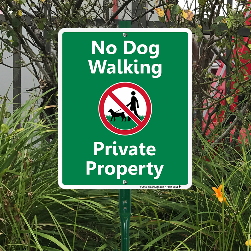 No dog walking dog walking prohibited safety sign 