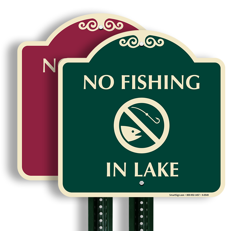 Decorative No Fishing in Lake Sign, SKU K0549