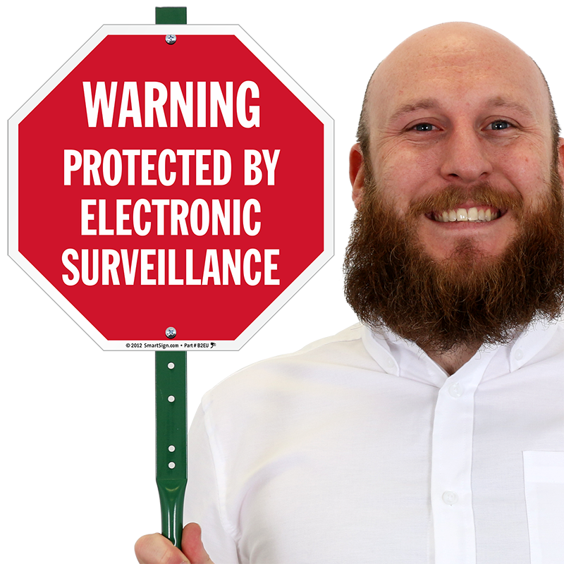 Protected Electronic Security System Video Surveillance Metal Sign – 5 Sizes Available S55
