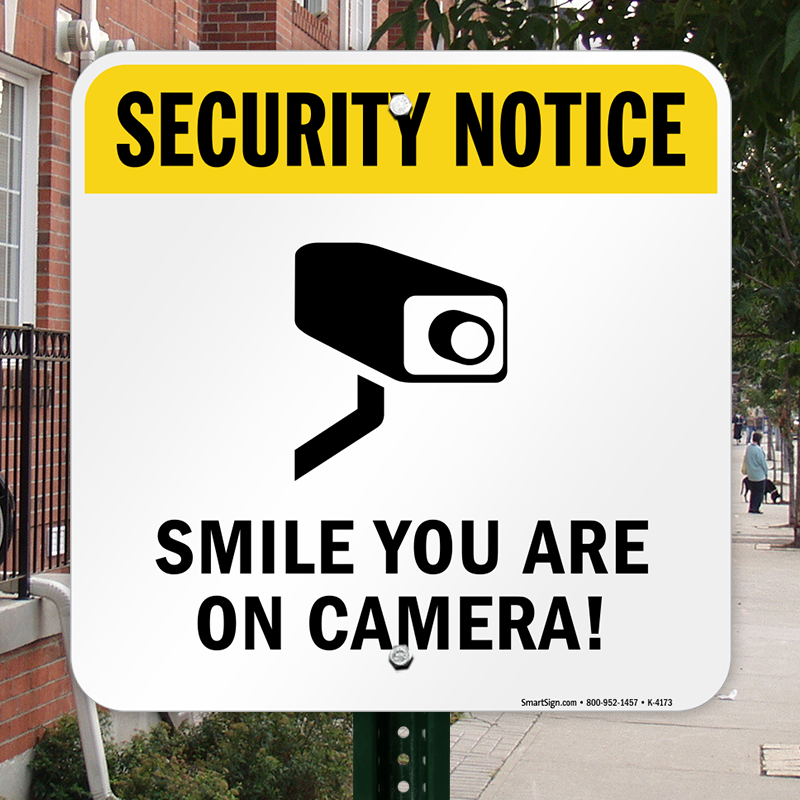security-notice-smile-you-are-on-camera-sign-sku-k-4173