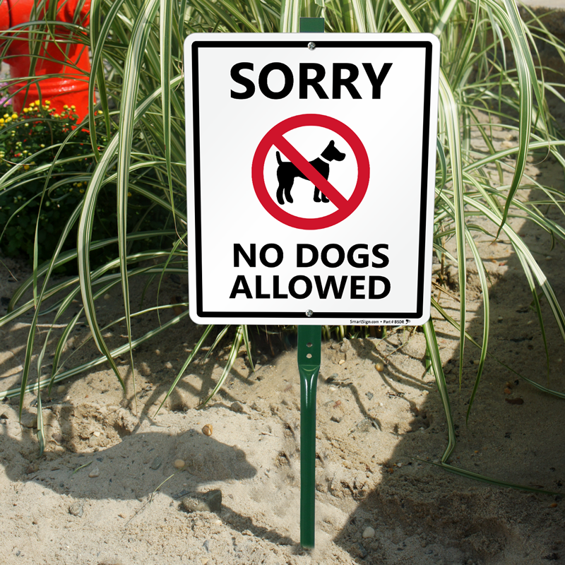 No Dogs Allowed Sign & Stake Kit for Lawn, SKU: K-8304