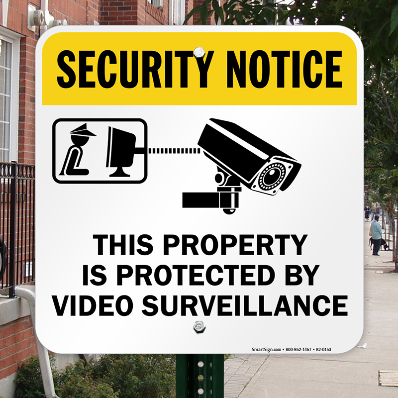 Security Notice Label Set from SmartSign Lyle Signs Inc. Protected by Video Surveillance 