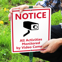 All Activities Monitored By Video Camera Sign