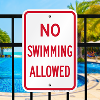 No Swimming Allowed Signs