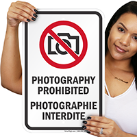 Bilingual Photography Prohibited Sign