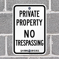 Colorado No Trespassing Sign