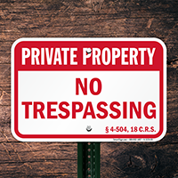 Colorado Private Property Sign