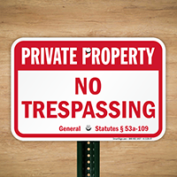 Connecticut Private Property Sign