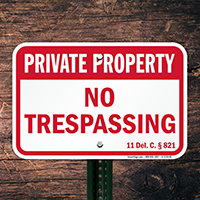 Delaware Private Property Sign