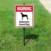 Warning Doberman Guard Dog LawnBoss™ Signs