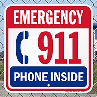 Emergency Phone Inside Sign
