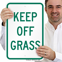 Keep Off Grass Aluminum Reserved Parking Sign