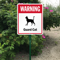 Warning Guard Cat LawnBoss™ Signs