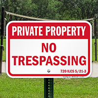 Illinois Private Property Sign
