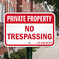 Indiana Private Property Sign