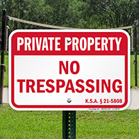 Kansas Private Property Sign