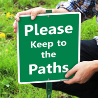Please Keep To The Paths Lawnboss Sign Kit