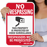 Nevada Trespassers Will Be Prosecuted Sign