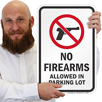 No Firearms Allowed In Parking Lot Sign