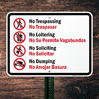 Bilingual No Trespassing Sign (with Graphic)