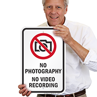 No Photography No Video Recording Sign