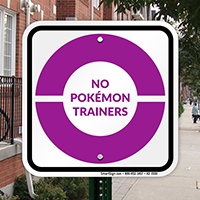 No Pokémon Trainers Sign, Purple Poké Ball