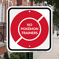 No Pokémon Trainers Sign, Red Poké Ball
