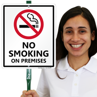 No smoking sign on premises yard sign