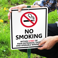 No Smoking Within 8 Feet Sign