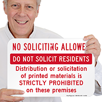 No Soliciting Allowed Sign