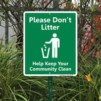 Do Not Litter with Graphic Sign