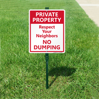 Respect Your Neighbors No Dumping Lawnboss Sign Kit