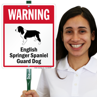 Warning English Springer Spaniel LawnBoss Sign
