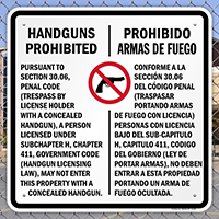 Section 30.6 Texas Law - Concealed Handguns Prohibited Signs 
