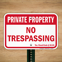 Texas Private Property Sign