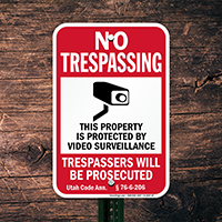 Utah Property Is Protected By Video Surveillance Sign
