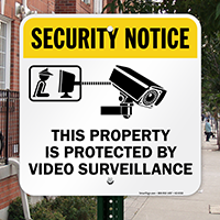 Reflective video surveillance sign