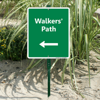 Walker's Path with Left Arrow LawnBoss Sign