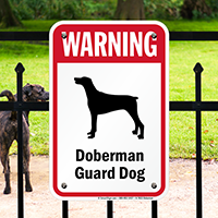 Warning Doberman Guard Dog Guard Dog Sign