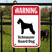 Warning Schnauzer Guard Dog Security Sign