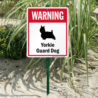 Warning Yorkie Guard Dog LawnBoss™ Signs