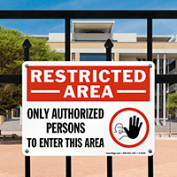 Restricted Area Authorized Persons  Sign