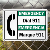 Emergency Dial 911 Sign