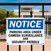 Notice Parking Area Under Camera Surveillance Sign