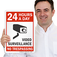 24 Hours Video Surveillance Security Sign
