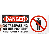 No Trespassing On This Property (graphic) Sign