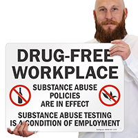 Drug Free Work Place Sign