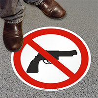 Firearms Prohibited Floor Sign Symbol